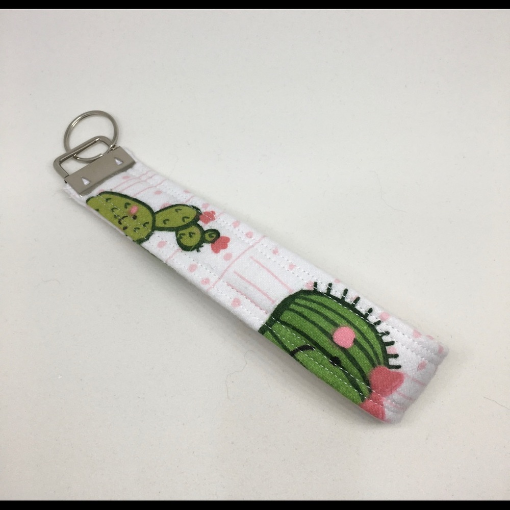 Key Fob Wristlet Keychain in Cactus Print Fabric